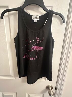 Motionwear Girls Kids Medium Black Tank Top Sleeveless Shirt Dance Dancewear